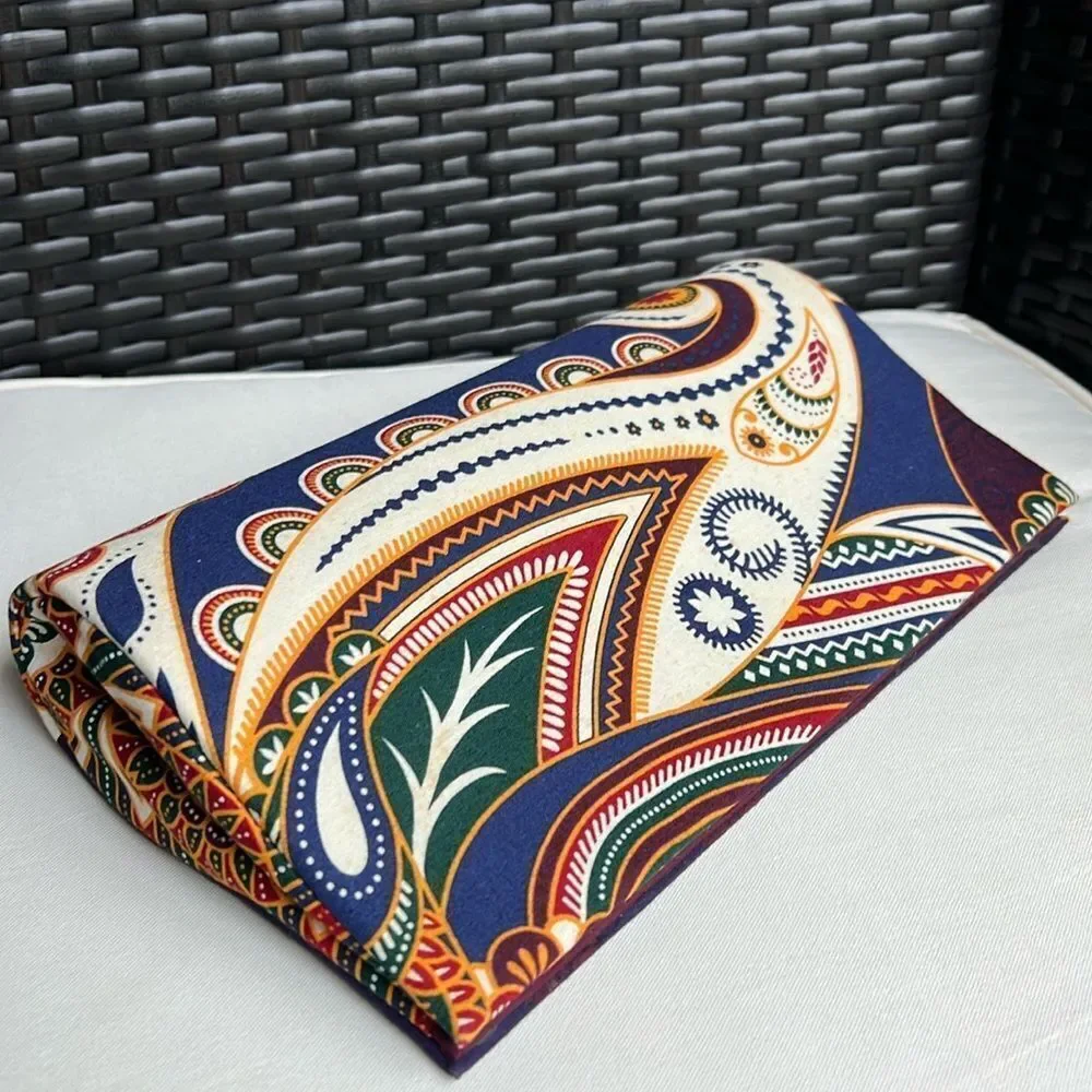 Ethnic African Print Cloth Colorful Paisley Clutch Bag - Picture 5 of 10